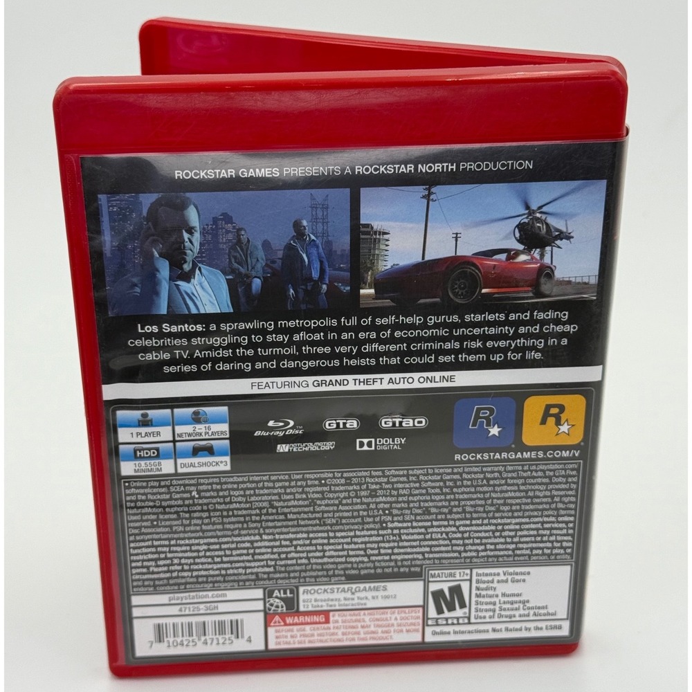 Grand Theft Auto V Sony PlayStation 3 PS3 Game Greatest Hits GTA 5 Rockstar - Picture 2 of 5